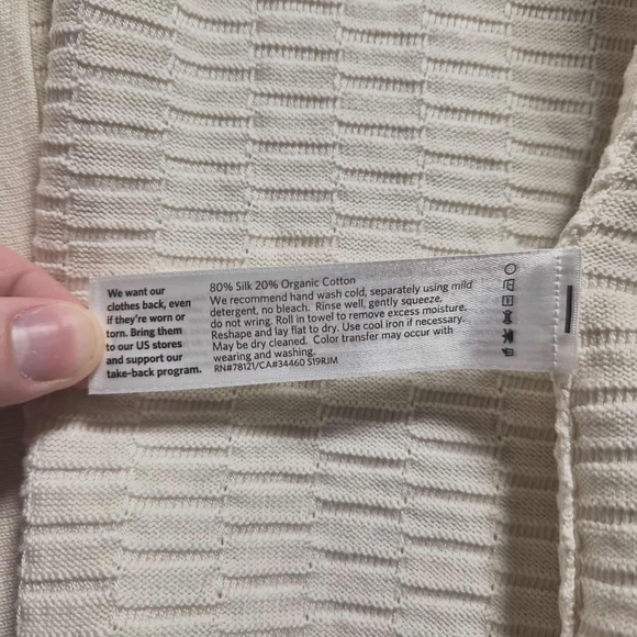 Eileen Fisher Textured Silk Blend Ivory Knit Costal Chic Open Cardigan MSRP $395 - Picture 11 of 13